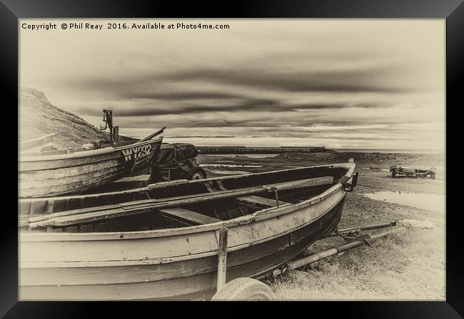 Fishing boats at Skinningrove Framed Print by Phil Reay