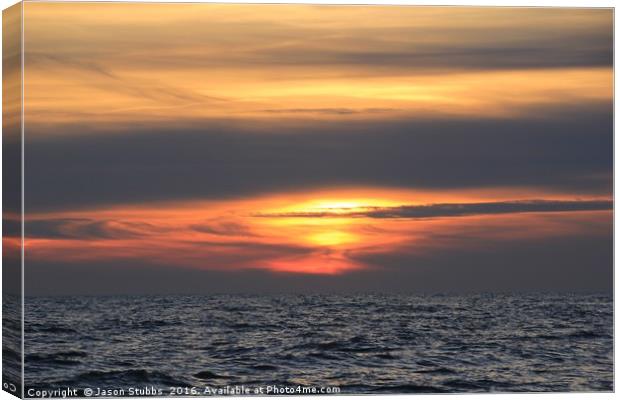 Sunset at Sea Canvas Print by Jason Stubbs