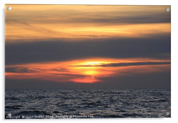 Sunset at Sea Acrylic by Jason Stubbs