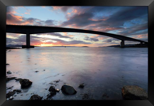 Isle of Skye Bridge Sunset Framed Print by Grant Glendinning