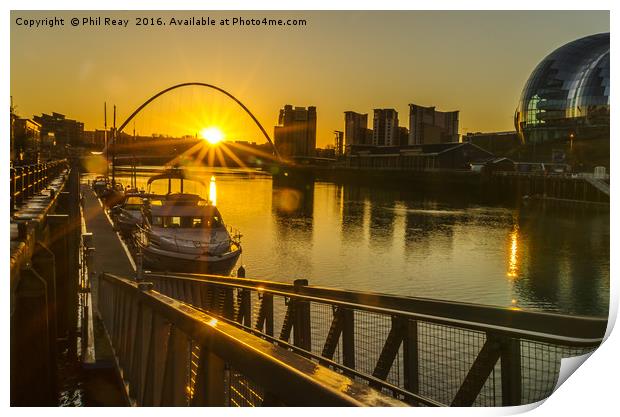 Sun on the Tyne Print by Phil Reay