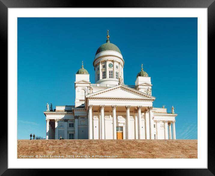 Helsinki Cathedral St Nicholas Church in Helsinkii Framed Mounted Print by Andrei Bortnikau