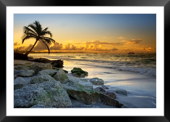 Punta Cana sunset Framed Mounted Print by R K Photography