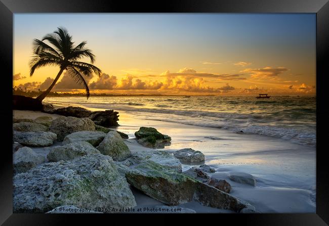 Punta Cana sunset Framed Print by R K Photography