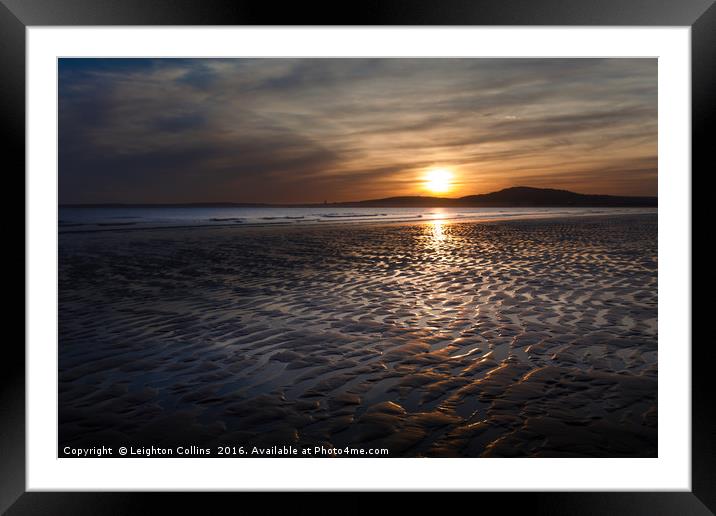 Aberavon sunset Framed Mounted Print by Leighton Collins