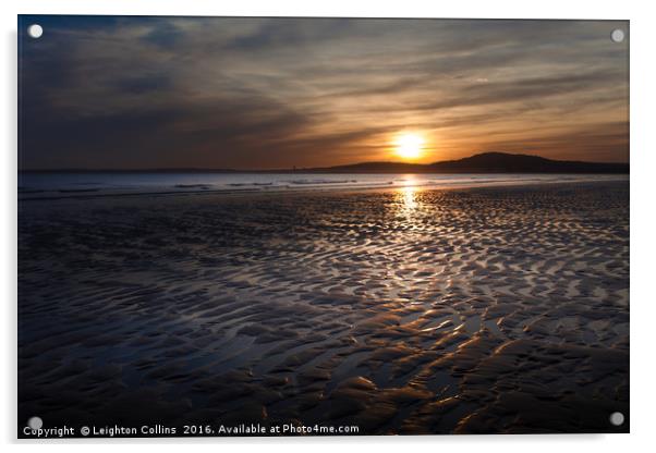 Aberavon sunset Acrylic by Leighton Collins
