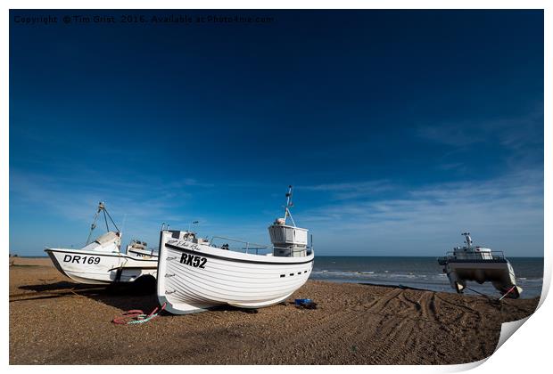 Fishing Boats on Hastings Beach Print by Tim Grist