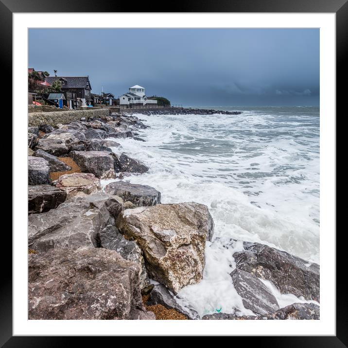 Steephill Cove In Winter Framed Mounted Print by Wight Landscapes