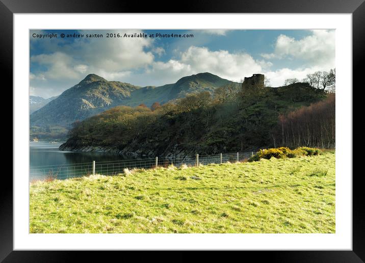LLANBERIS CASTLE Framed Mounted Print by andrew saxton