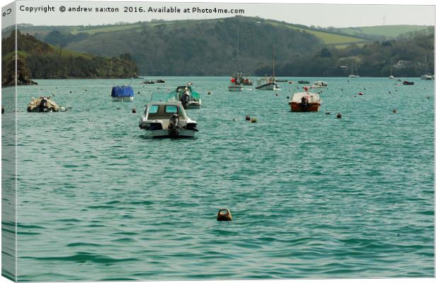 SALCOMBE BOATS Canvas Print by andrew saxton