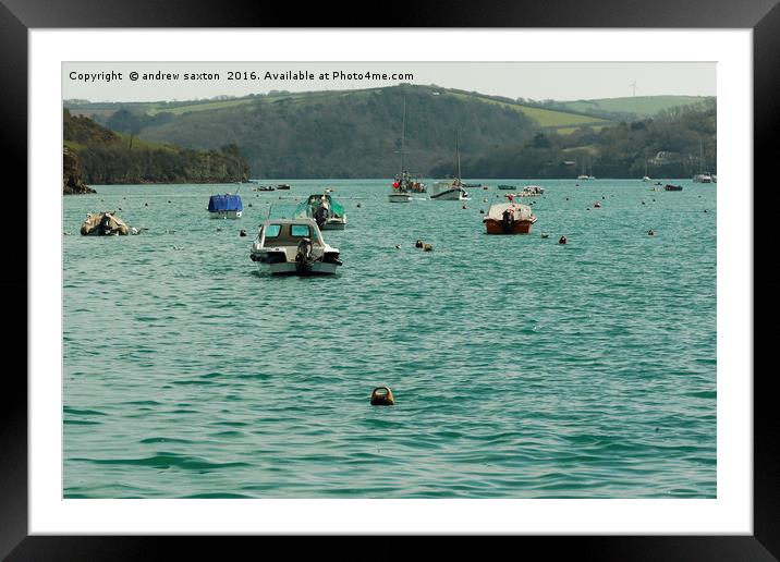 SALCOMBE BOATS Framed Mounted Print by andrew saxton