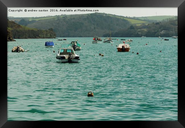 SALCOMBE BOATS Framed Print by andrew saxton