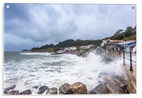 Steephill Cove Storm Acrylic by Wight Landscapes