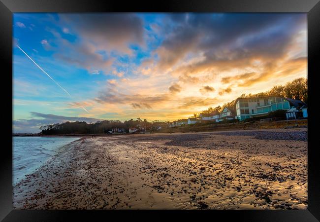 Seagrove Bay Sunset Framed Print by Wight Landscapes