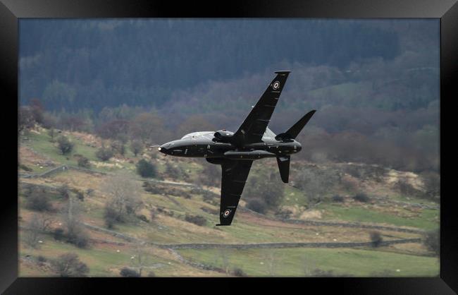 RAF Hawk T2 in the Welsh Valleys Framed Print by Philip Catleugh