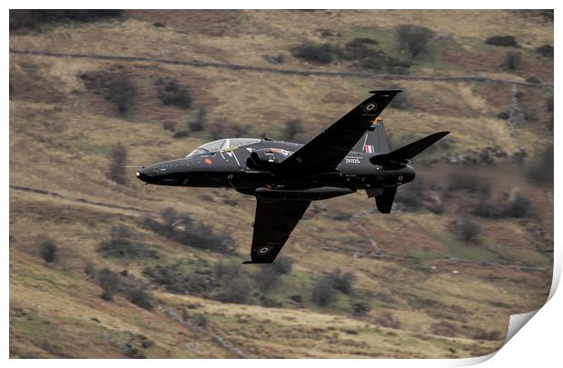 RAF Hawk T2 in the Mach Loop Wales Print by Philip Catleugh