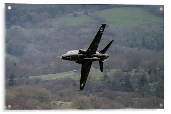 RAF Hawk T2 Training in the Mach Loop, Wales Acrylic by Philip Catleugh