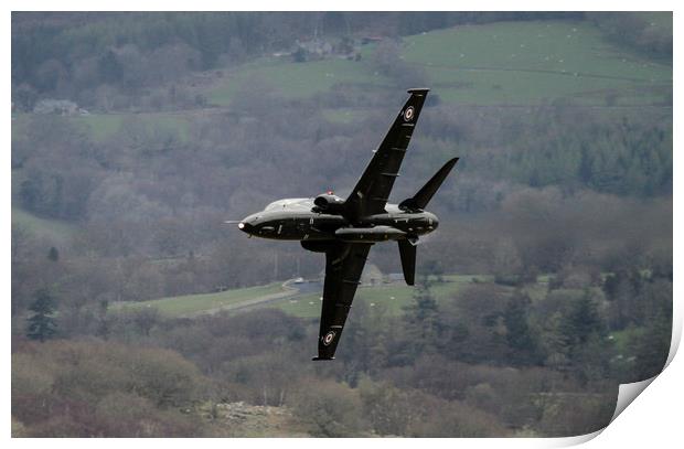 RAF Hawk T2 Training in the Mach Loop, Wales Print by Philip Catleugh