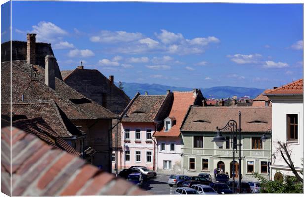 Lower Town Sibiu Romania View from Dog Back aka Ce Canvas Print by Adrian Bud