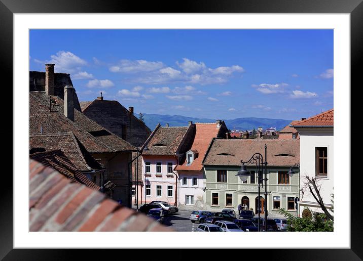 Lower Town Sibiu Romania View from Dog Back aka Ce Framed Mounted Print by Adrian Bud