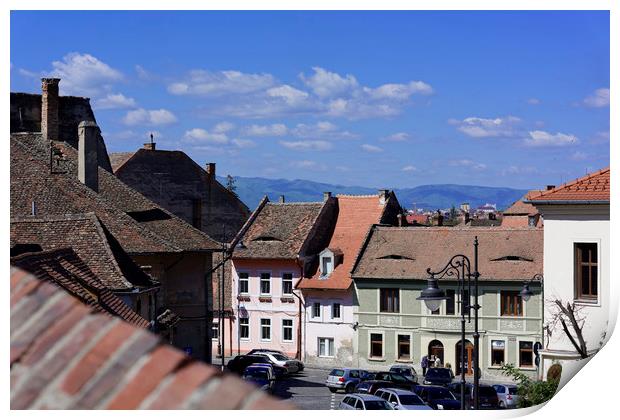 Lower Town Sibiu Romania View from Dog Back aka Ce Print by Adrian Bud