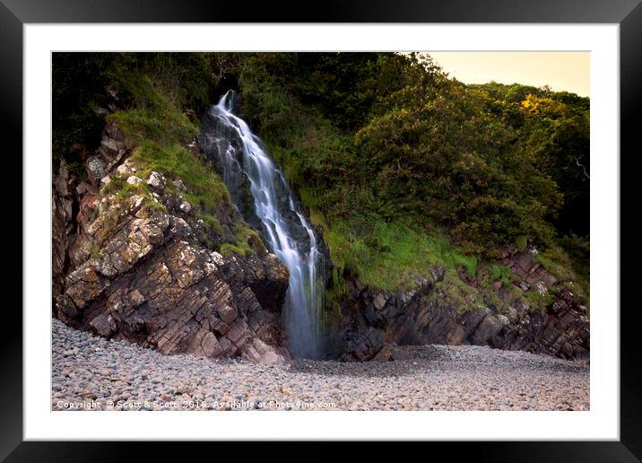 Falls to rocky shores Framed Mounted Print by Scott & Scott