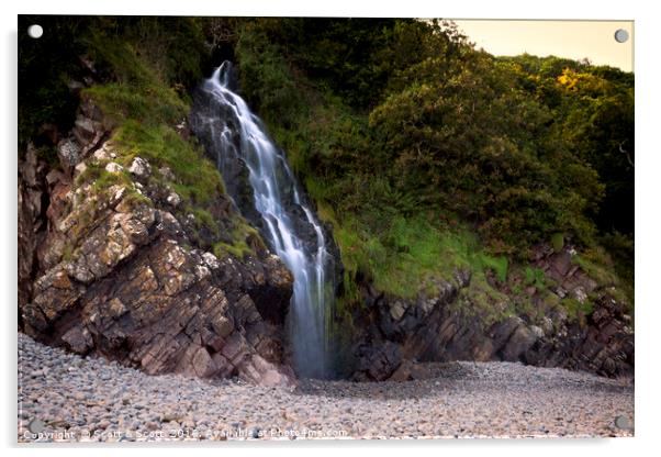 Falls to rocky shores Acrylic by Scott & Scott