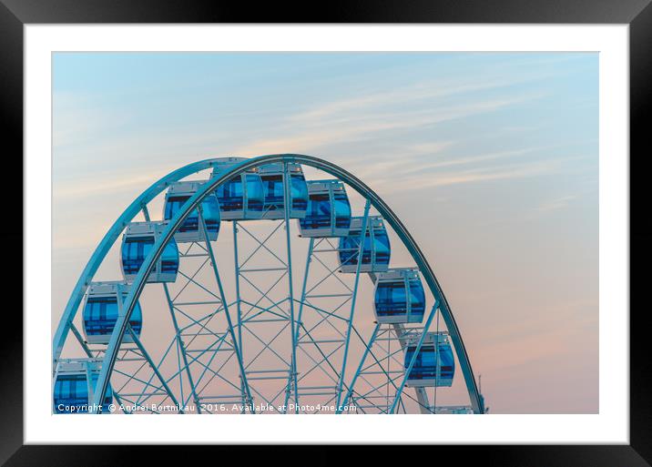 Aerial view of the Ferris wheel in Helsinki, Finla Framed Mounted Print by Andrei Bortnikau