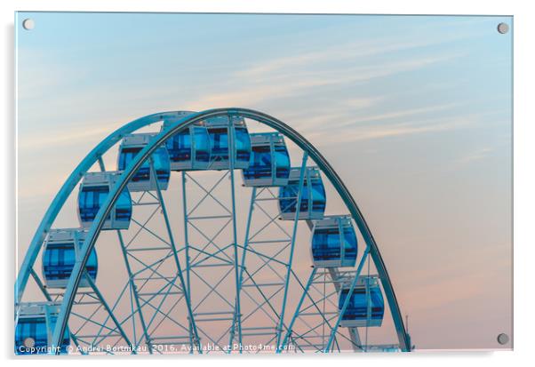 Aerial view of the Ferris wheel in Helsinki, Finla Acrylic by Andrei Bortnikau