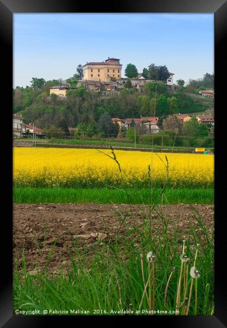 Colorful Fields By Castello di Roppolo in Piedmont Framed Print by Fabrizio Malisan