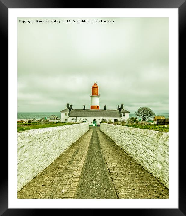 Souther lighthouse driveway Framed Mounted Print by andrew blakey