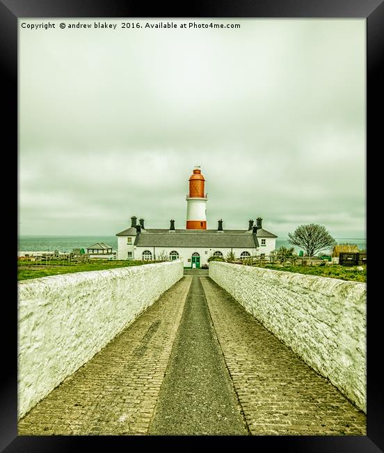 Souther lighthouse driveway Framed Print by andrew blakey