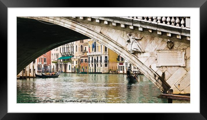 Under the Rialto Bridge Framed Mounted Print by Ian Collins