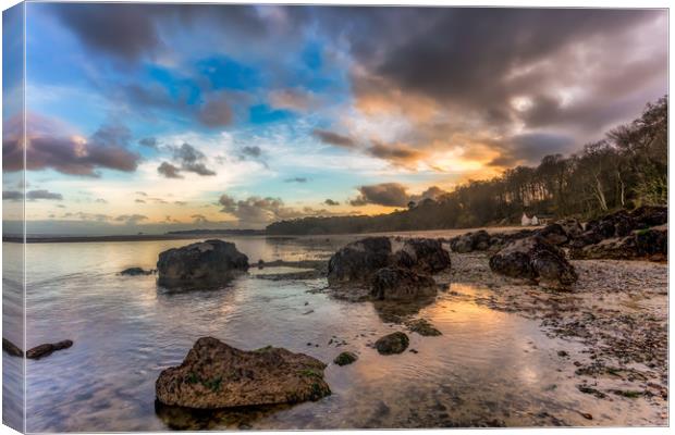 Priory Bay Sunset Canvas Print by Wight Landscapes