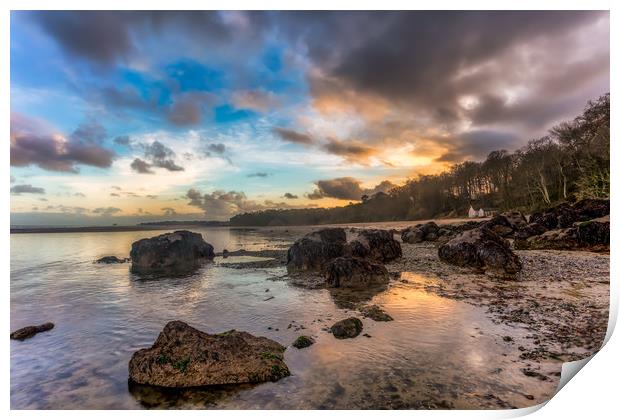 Priory Bay Sunset Print by Wight Landscapes