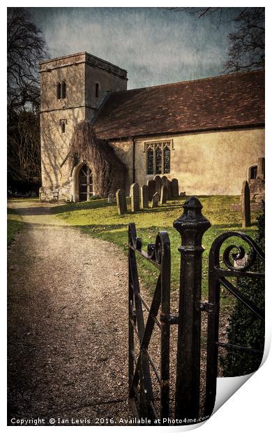 Ancient Norman Church in a Peaceful Village Print by Ian Lewis