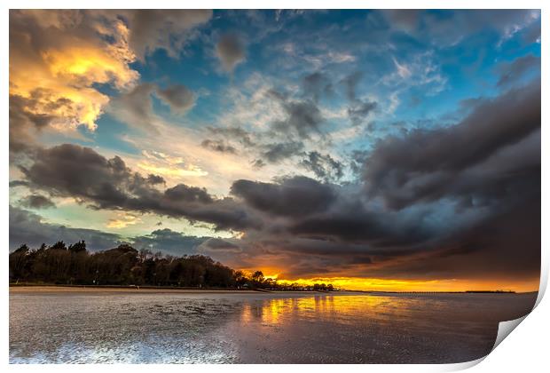 Sunset On Ryde Beach Print by Wight Landscapes