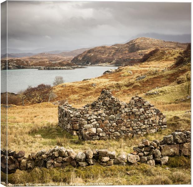 Drumbeg Culkein ruin Canvas Print by Michael Houghton