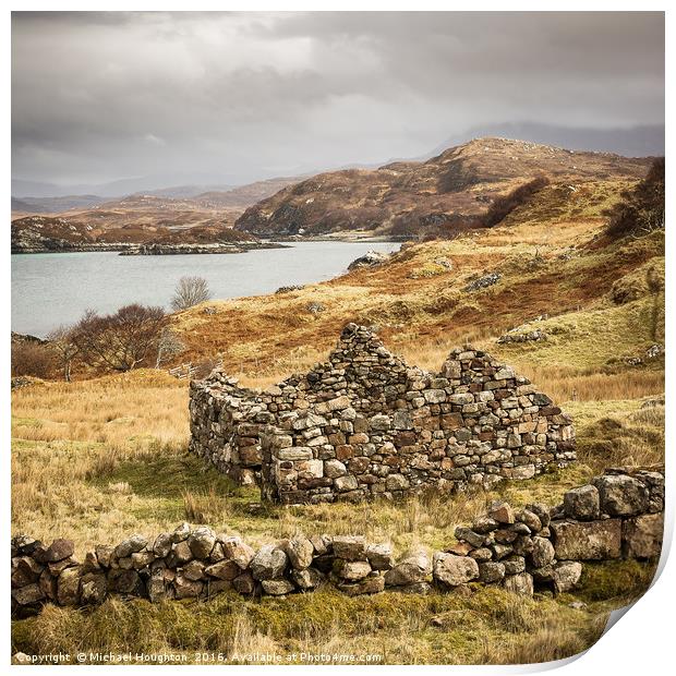 Drumbeg Culkein ruin Print by Michael Houghton