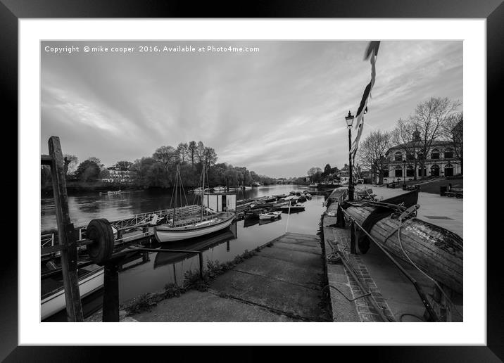 view from the boathouse Framed Mounted Print by mike cooper
