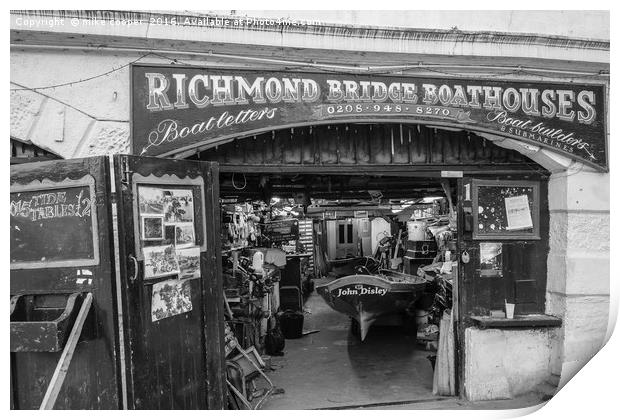 Richmond bridge boathouse Print by mike cooper