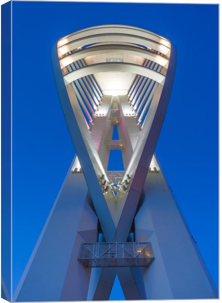 Spinnaker Tower in White Canvas Print by Wight Landscapes