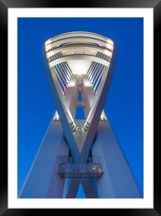 Spinnaker Tower in White Framed Mounted Print by Wight Landscapes