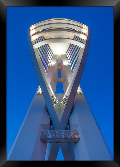 Spinnaker Tower in White Framed Print by Wight Landscapes