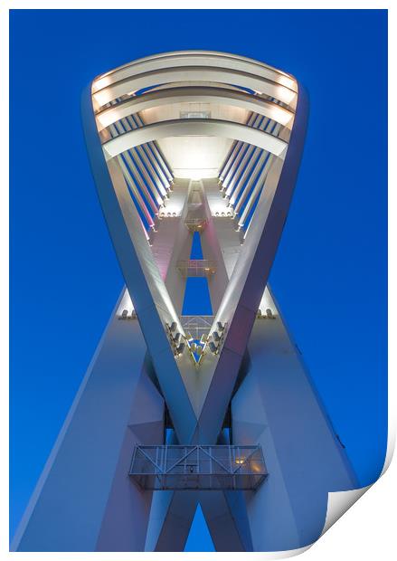 Spinnaker Tower in White Print by Wight Landscapes