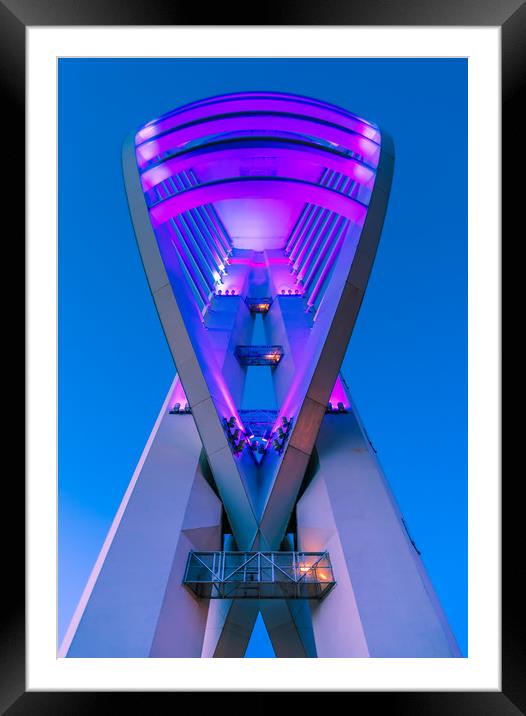 Spinnaker Tower In Blue Framed Mounted Print by Wight Landscapes