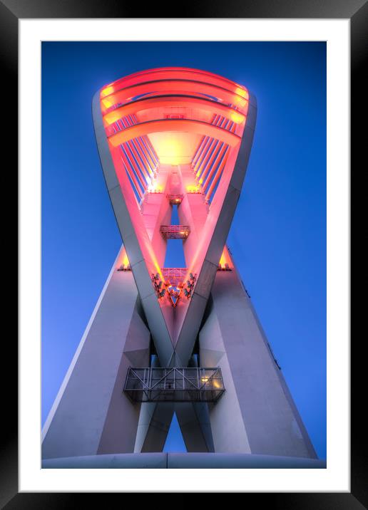 Spinnaker Tower In Red Framed Mounted Print by Wight Landscapes