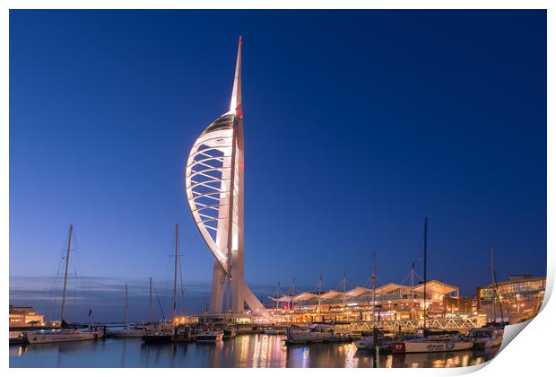 Spinnaker Tower and Gunwharf Quays Print by Wight Landscapes