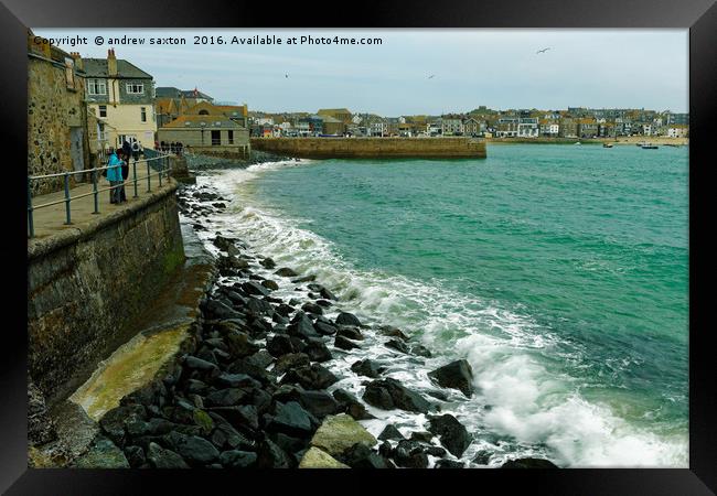 ST IVES WAVES Framed Print by andrew saxton