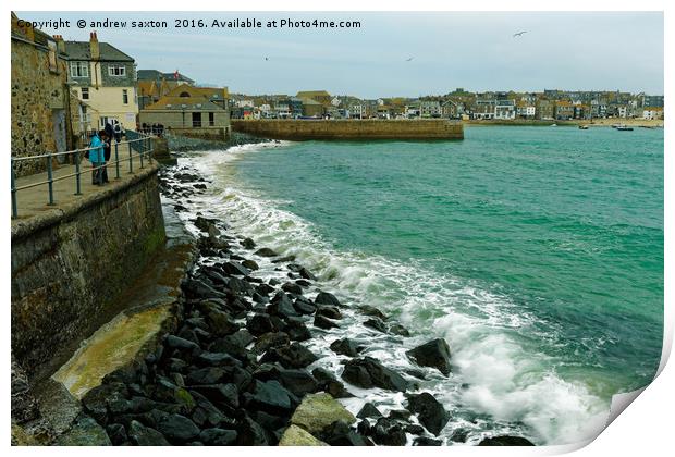 ST IVES WAVES Print by andrew saxton